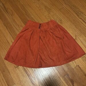 Saks Fifth Avenue Vintage Burnt Orange Leather Suede Skirt Size 4